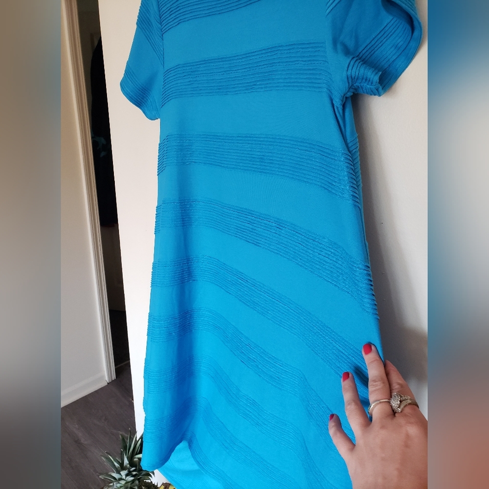 NWOT lularoe flounder blue summer layering dress - Picture 3 of 16
